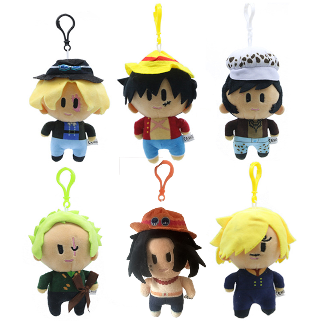 Mainan mewah satu bagian Anime klasik Jepang Luffy Zoro Ace Sabo Sanji Law liontin karakter kartun hadiah lucu untuk mainan anak-anak
