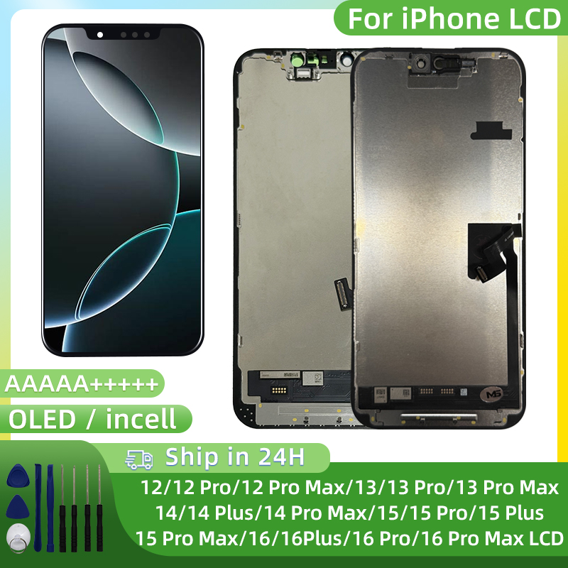 INCELL 16 Pro Max For iPhone 12 LCD 12Pro Display 13ProMax Screen Face ID Touch 15 14 Plus 13 MINI Display 15 Pro Max 16 16Pro