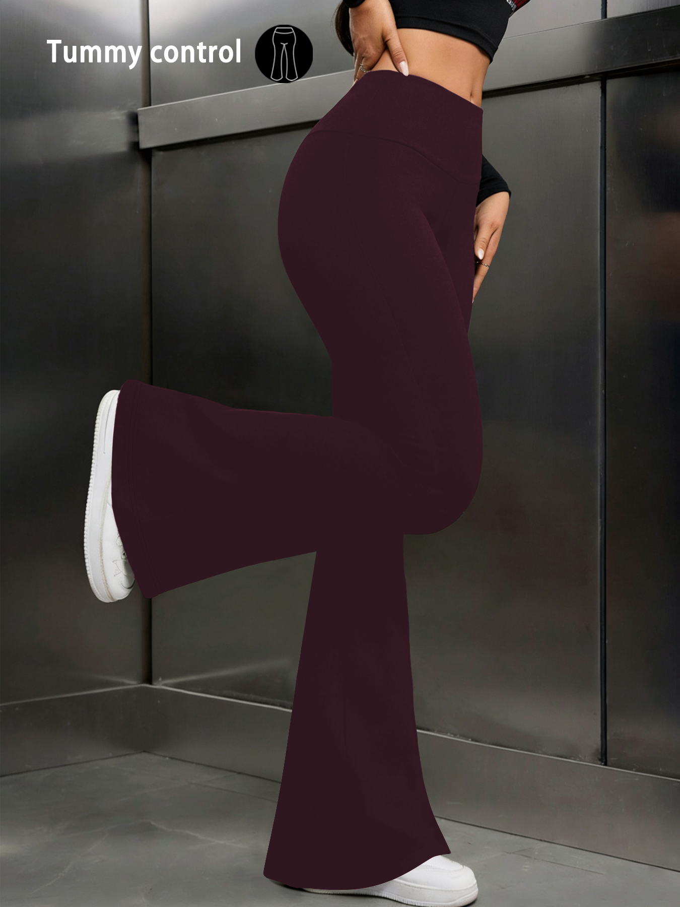 Pantalones acampanados súper suaves para mujer, de cintura alta, control de abdomen, leggings de yoga para entrenamiento, pantalones de campana