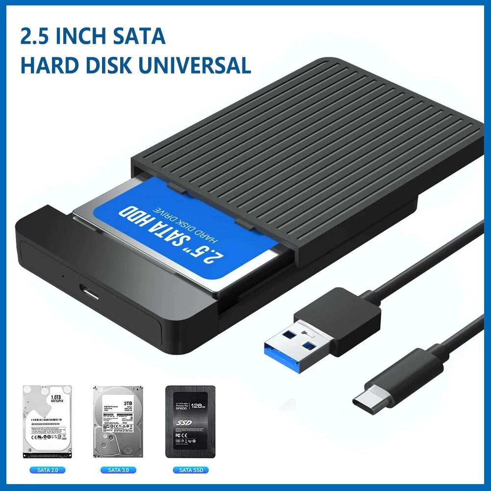 2.5 hdd/ssd caso sata para usb 3.1/3.0 adaptador caso 6gbps hd caixa de gabinete de disco rígido externo para disco hdd tipo USB-C gabinete
