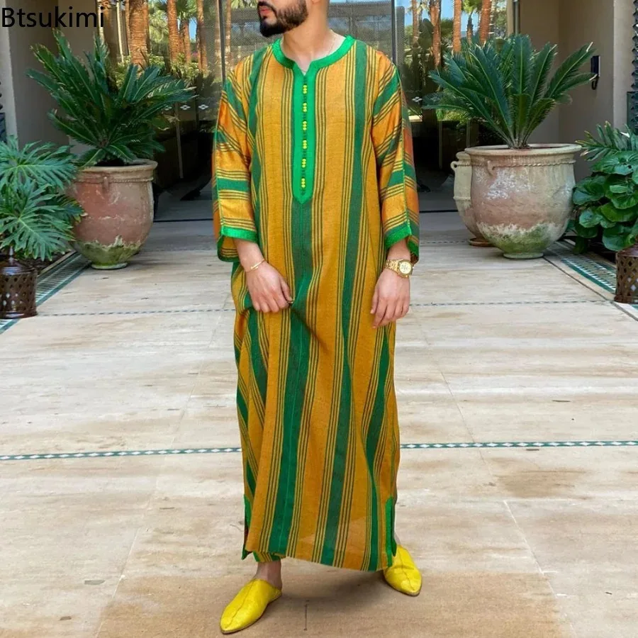Ropa musulmana islámica para hombre, Túnica holgada de Jubba, Thobe, Abaya, Tenue, caftán para hombre, vestido islámico de Arabia pakistaní, novedad de 2024