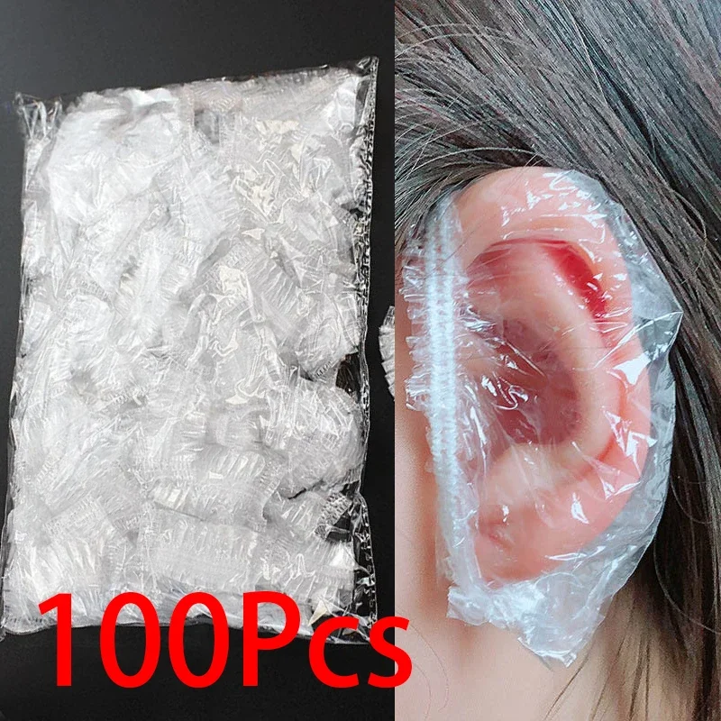 100 ชิ้น Disposable ย้อมผม Earmuff กันน้ําฝาครอบหู Baking Oil Wash อาบน้ําอาบน้ําตัดผม Hairdressing อุปกรณ์ทําความสะอาด