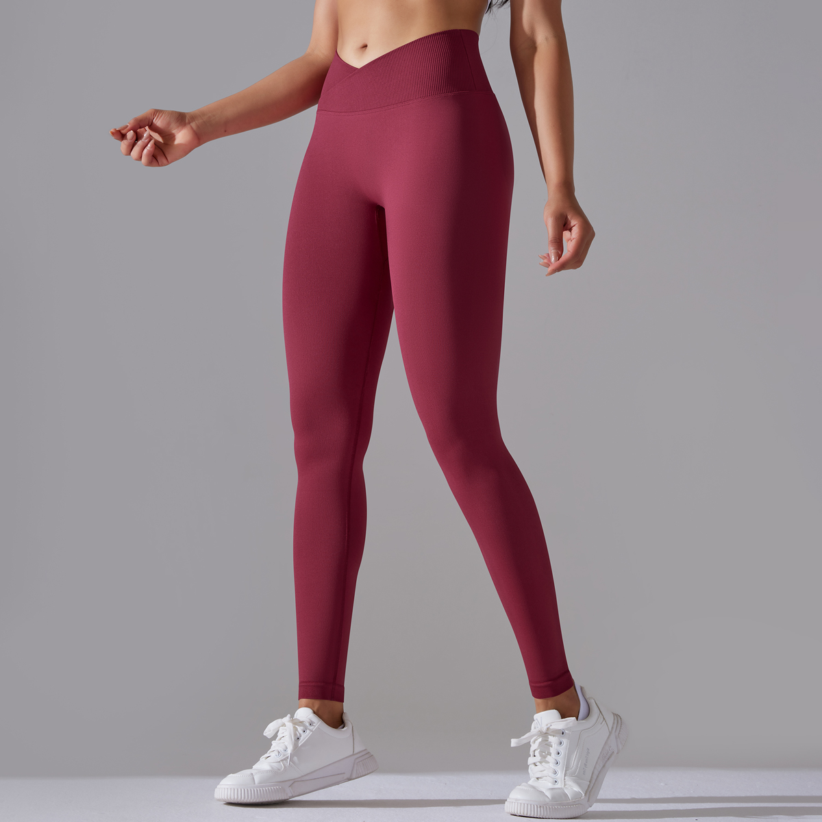 Sem costura yoga calça cruz sobre cintura esportes fitness legging mulheres cintura alta ginásio scrunch bunda correndo leggings de treino