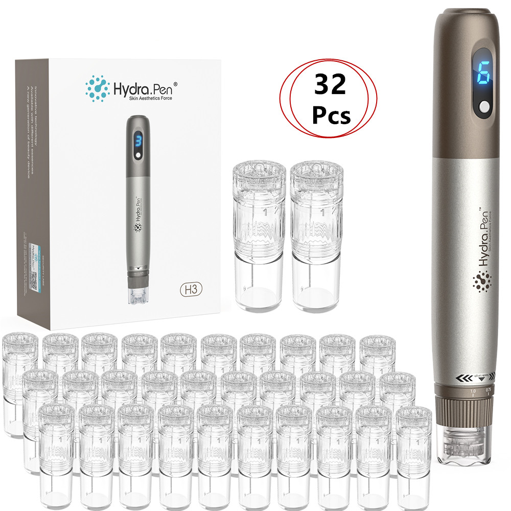 Profesional Dr.pen Hydra Pen H3 con 30 Uds. De cartuchos de agujas, pluma con microagujas, dispositivo de belleza para el cuidado de la piel
