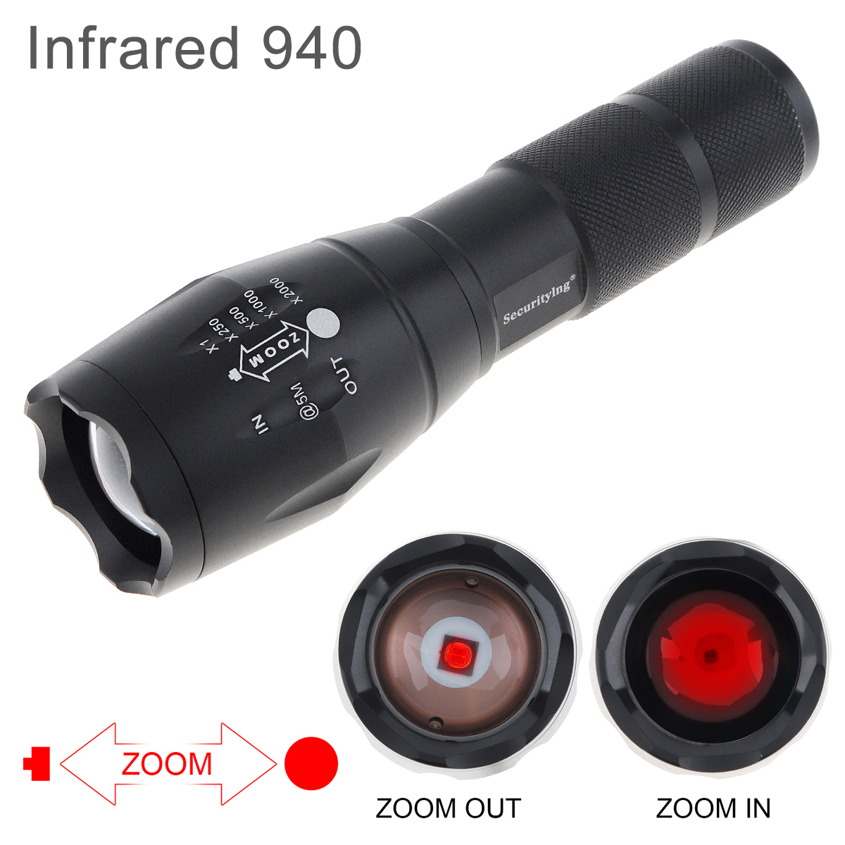 LED Taktische IR Taschenlampe 1000 Lumen Zoombare Fokus 940 nm 850 nm Taschenlampe Infrarot Licht Jagd Taschenlampen Nachtsicht Für Camping