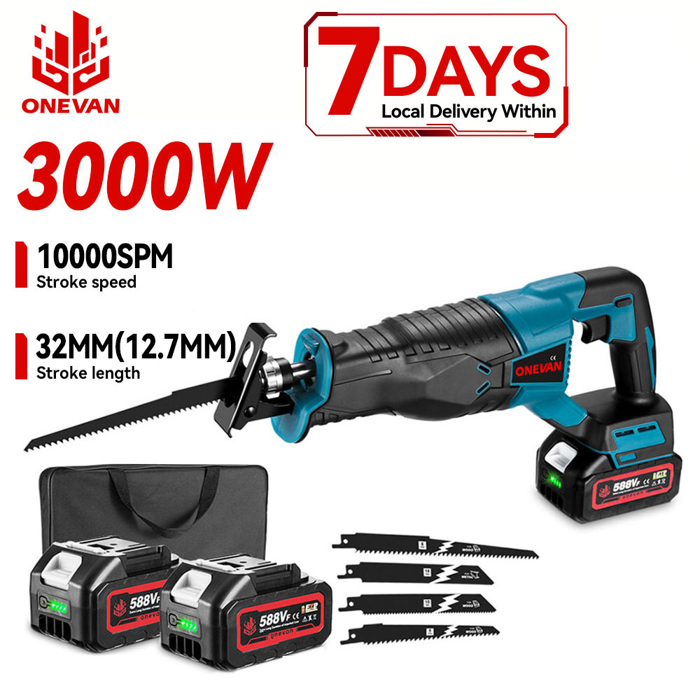 ONEVAN 3000W 10000SPM Akumulatorowa Piła Szablasta Elektryczna Do Cięcia Drewna, Metalu, Rur, Piła Elektryczna, Piła Łańcuchowa Do Akumulatorów Makita 18V