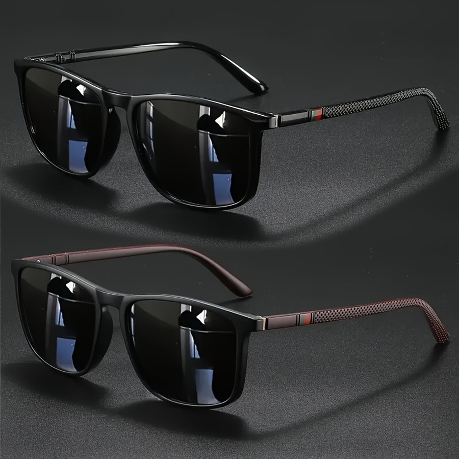 2 pares de Óculos de Sol Polarizados Vintage de Luxo para Ciclismo, Moda Masculina e Feminina, Viagem, Direção, Pesca, Óculos de Sol Masculinos UV400