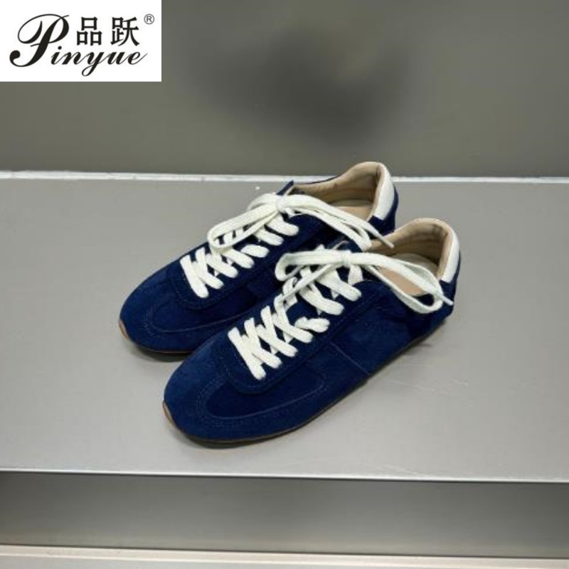 5 Colors Luxury Cow Suede Leather Women Sneakers Solid Color German Training Shoes Casual Shoes Fashion Flat Footwear 35-40