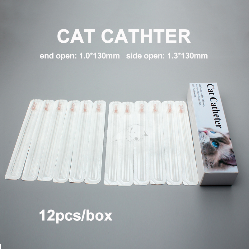 Catetere per gatti da 12 pezzi senza stilo Cateteri urinari per gatti Lato aperto 1,3 mm Estremità aperta 1,0 mm Forniture veterinarie