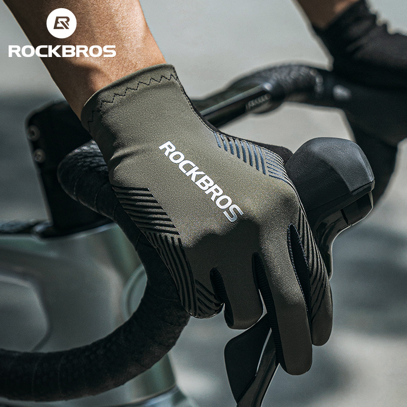 ROCKBROS sarung tangan bersepeda, sarung tangan bersepeda musim semi musim panas, sarung tangan Motor Anti selip bernapas, sarung tangan sepeda jalan MTB, sarung tangan Motor Fitness Gym