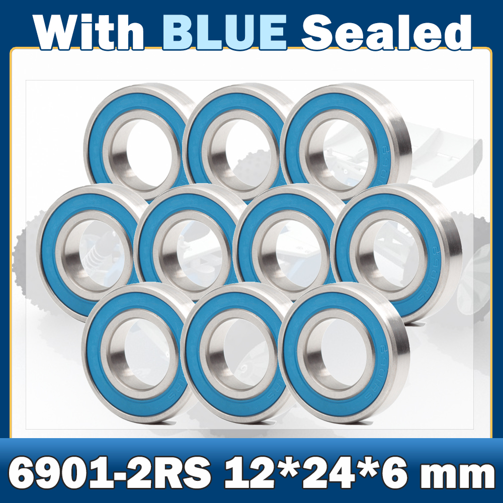 6901RS Bantalan (10 Buah) 12*24*6 Mm ABEC-7 Hobi Listrik RC Mobil Truk 6901 RS 2RS Bantalan Bola 6901-2RS Biru Disegel