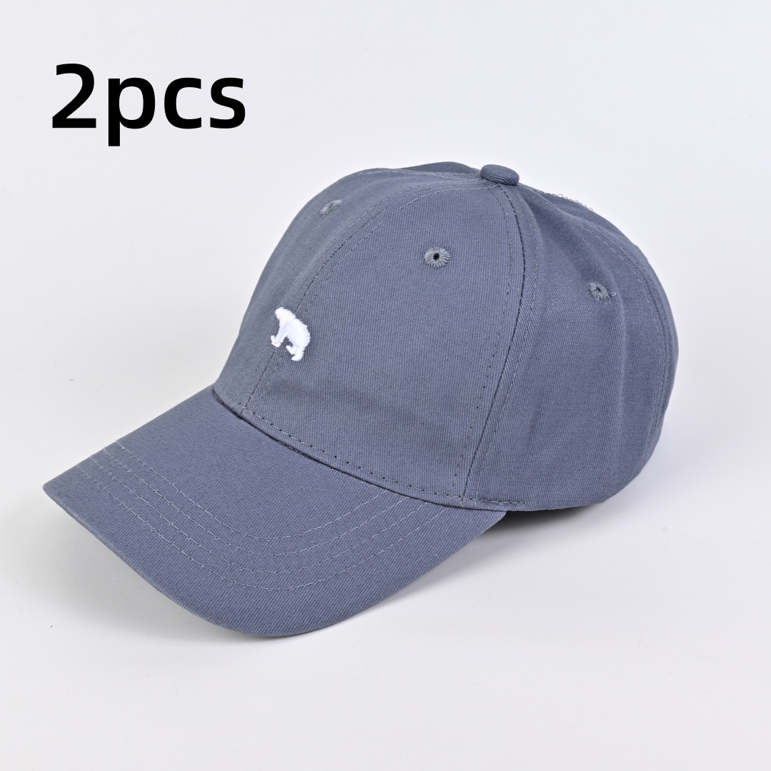 Boné de beisebol bordado de urso elegante proteção solar respirável ajustável ideal casual chapéu masculino feminino unissex boné de beisebol