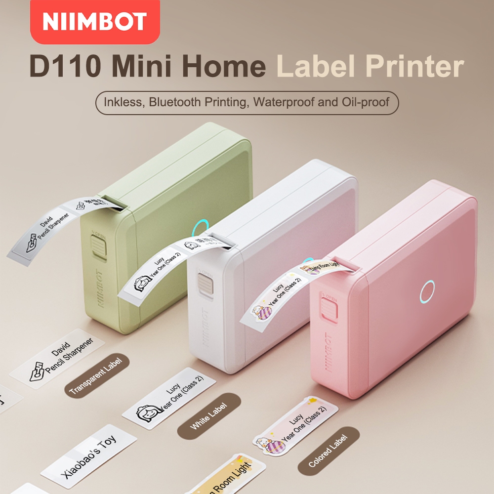 ミニポータブルサーマルプリンタ Niimbot D110 ワイヤレス UV プリンタカラー漫画透明粘着ステッカーラベリングマシン