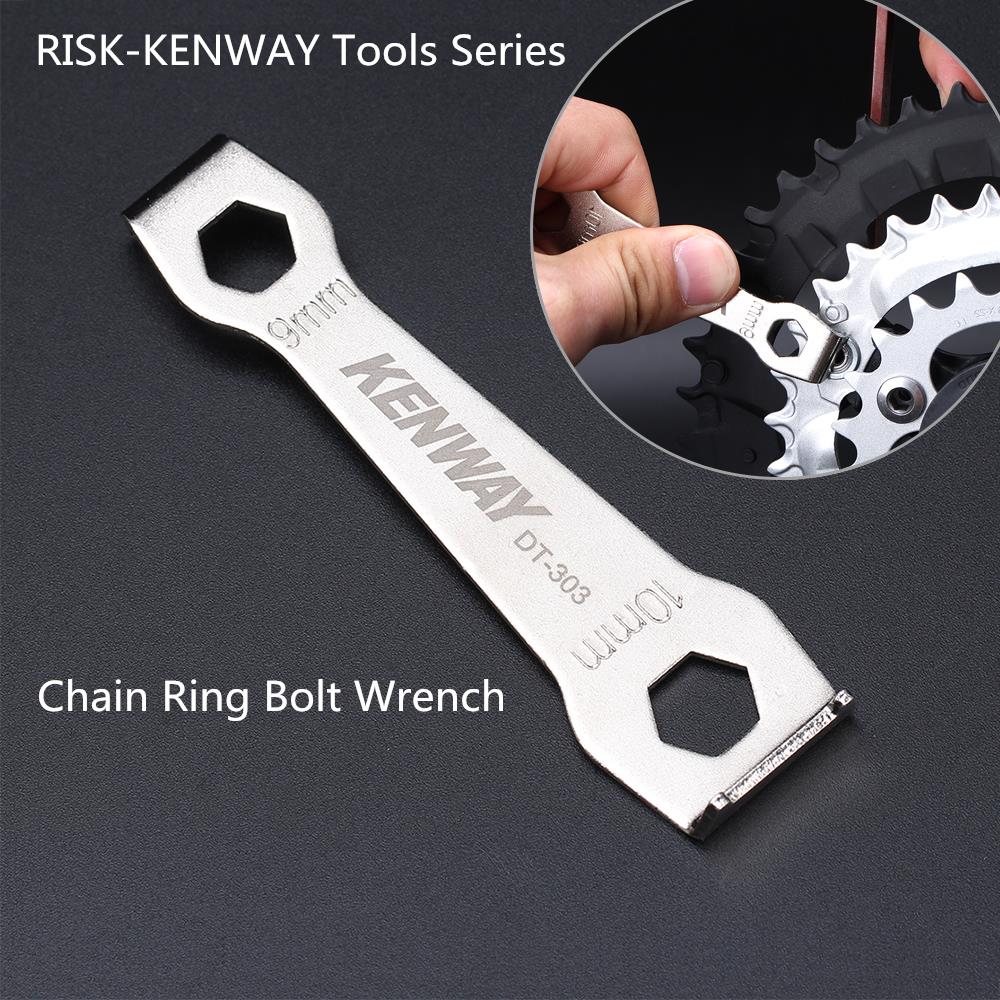 Risco kenway rl202 mtb bicicleta de estrada 9 & 10mm anel de corrente roda dentada peg chave inglesa roda dentada porca parafuso chave ferramenta remoção