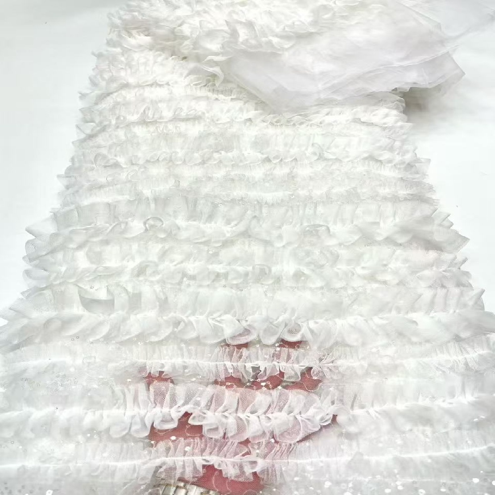 Offre spéciale classique style 3D haute qualité broderie à la main Net dentelle luxe paillettes pour les femmes robe de soirée