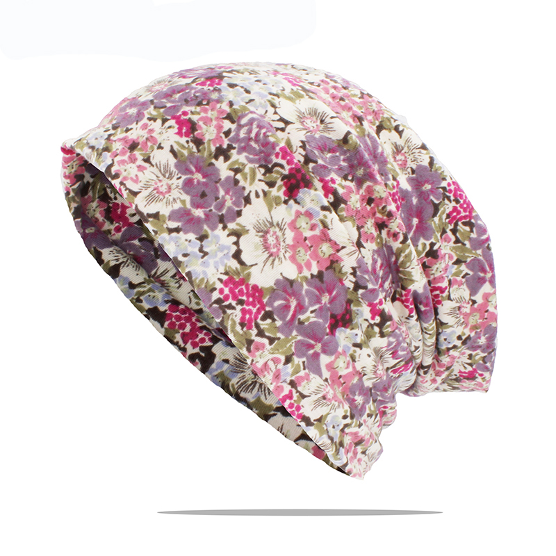 Chapeau multifonction pour femmes, automne et hiver, motif floral, pour adolescents et adultes, écharpe fine pour filles, bonnets vintage, casquette HT164