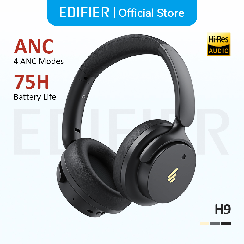 Edifier H9 casque sans fil à suppression active du bruit casque Bluetooth 5.4 Audio haute résolution 75H autonomie de la batterie conception pliable