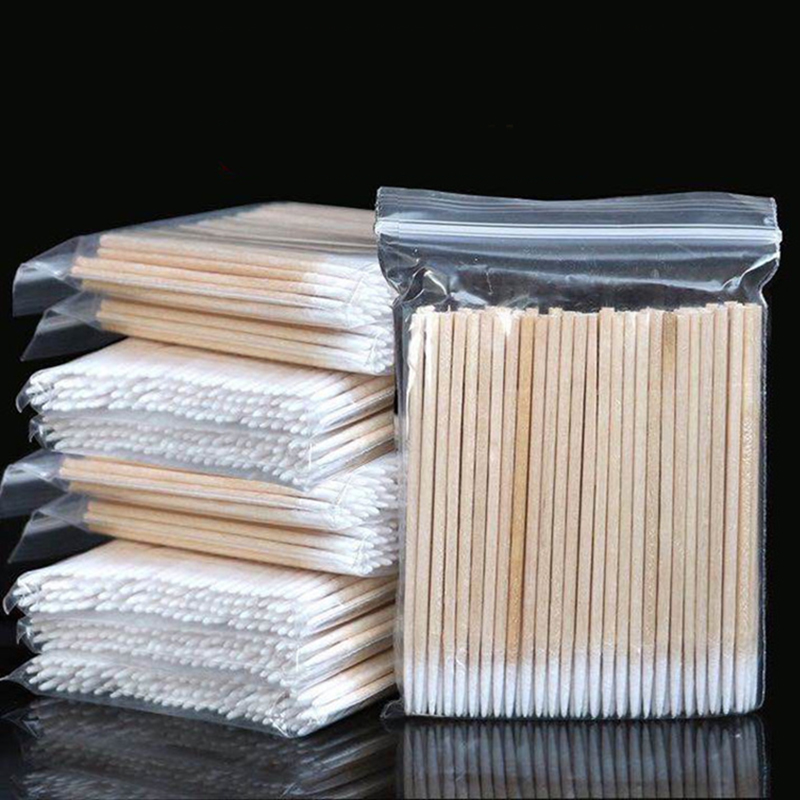 Hisopo de algodón de madera para uñas, Corrector de detalles de manicura, palitos de limpieza, punta de brote, herramienta de arte, removedor de esmalte, 100 piezas