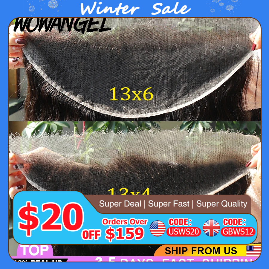 Кружевные человеческие волосы Wow Angel Body Wave, невидимые натуральные волосы 13x 4/13x6 HD