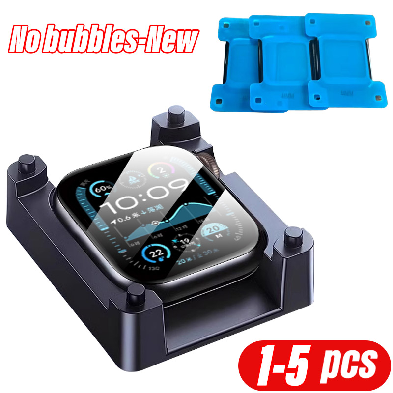 1-5PCS Screen Protector Voor Apple Watch Serie 11-10 9-8-7-6 5 Se ultra 3/2 49mm 42-46mm 41mm 45mm 40 44mm Positionering Tool + film