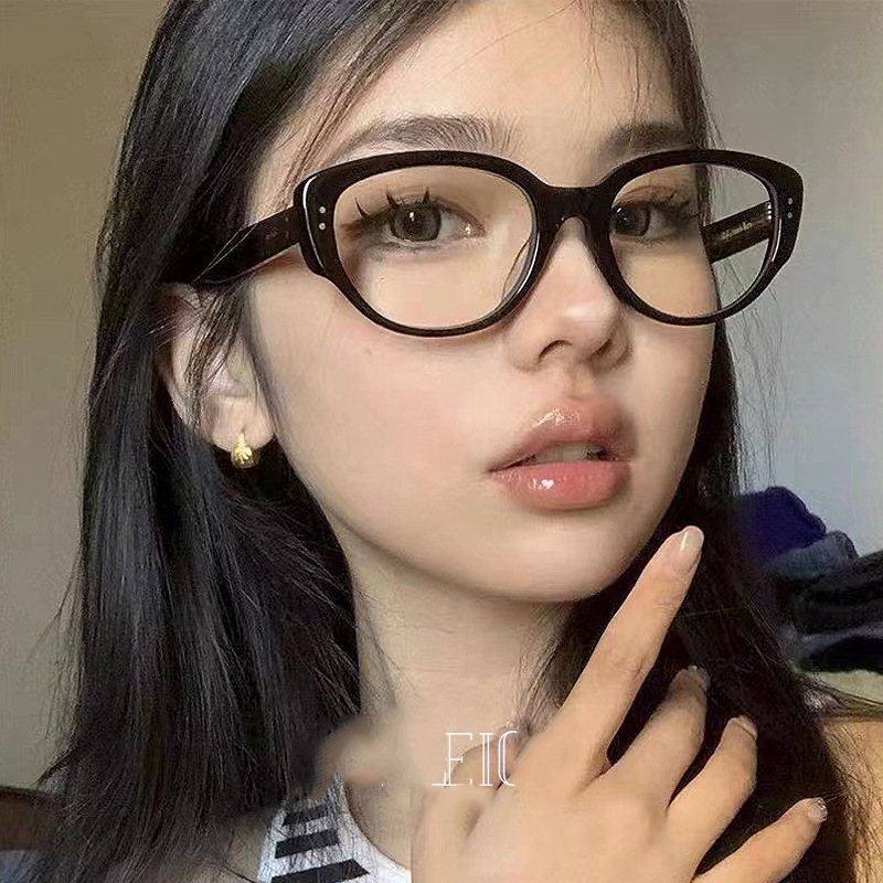 Óculos Plain Cat Eye para homens e mulheres, óculos unissex, armação para PC, óculos de festa, metal Studs, moldura quadrada, moda, 2022