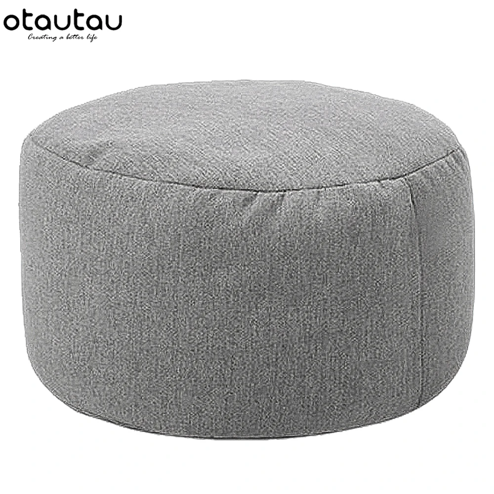 Otautau 30x20cm kleine runde Baumwoll Leinen Sitzsack Hocker Ottomane mit Füllung Sitzsack Fuß schemel Tatami Hocker Futon Puff Jd001