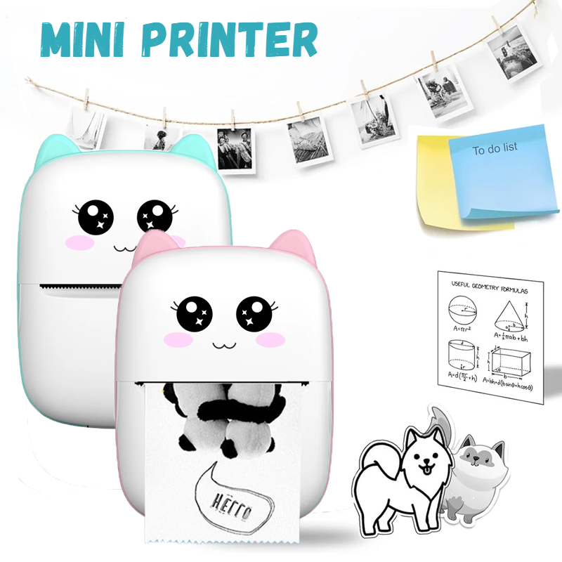 MINI Portable Imprimante Thermique Sans Fil Étiquette Mémo Machine 200dpi Bluetooth Inkless Poche Imprimante Téléphone Notes Papier D'impression