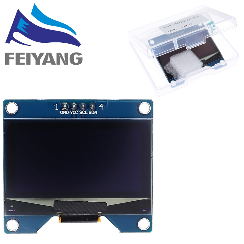 Módulo de pantalla OLED blanco y azul de 4 pines de 1,54 pulgadas SSD1309 Drive IC Compatible con interfaz SPI CH1116 128*64