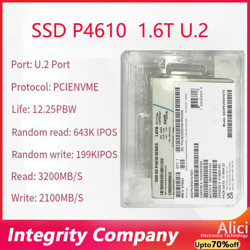 Новый оригинальный для Intel P4610 1,6 T 3,2 T 2,5-дюймовый сервер U.2PCIE SSD-накопитель PCIE3.0 высокоскоростной корпоративный