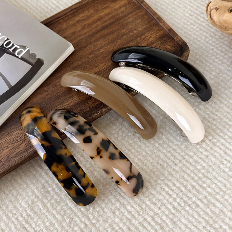 Grampos de cabelo retrô de leopardo, grampos de cabelo de acetato colorido para mulheres, presilhas elegantes e requintadas, acessórios de moda para cabelo