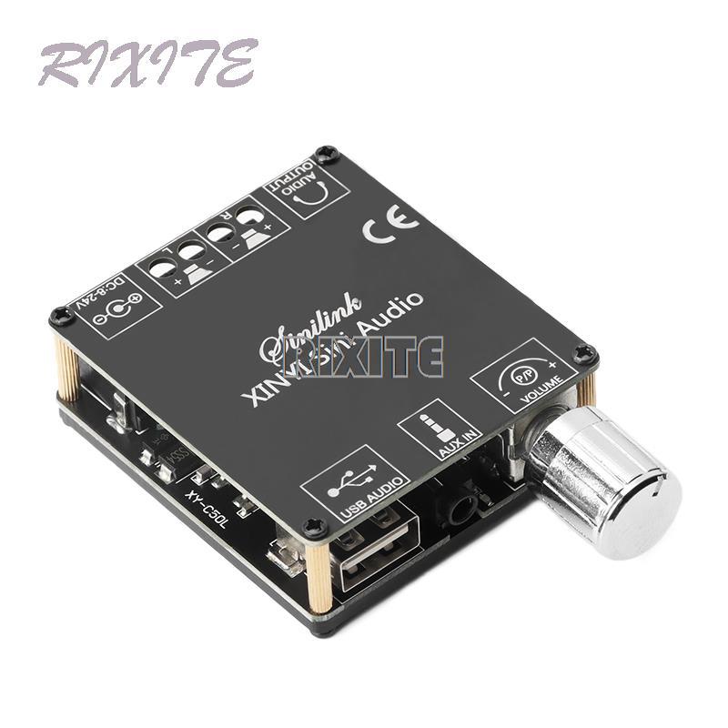 AMPLIFICADOR DE POTENCIA Bluetooth 5,0, 2x50W, Audio Clase D, 10W ~ 200W, reproductor de música inalámbrico estéreo HiFi, Mini tarjeta de sonido USB, aplicación Digital AMP