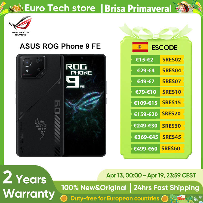 ASUS ROG Telefoon 9 FE 5G Smartphone Snapdragon 8 Gen 3 6.78 '' 65 W carga 185 Hz AMOLED Display 5500 mAh Android15 Mobiele Telefoon