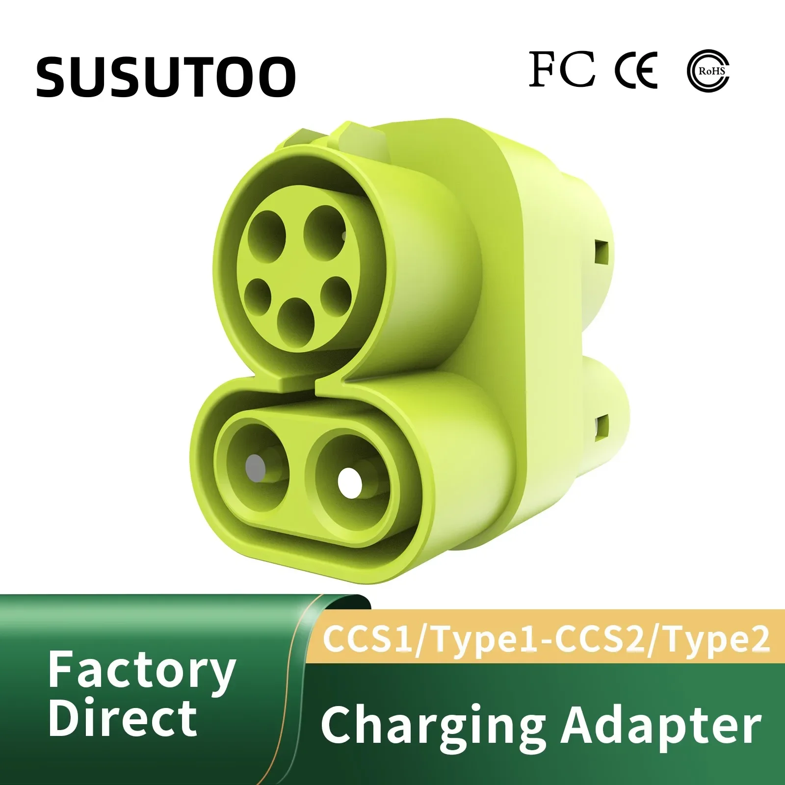 Adaptador Ccs1/Type1-ccs2/Type2 cargador EV DC 1000V 250A y conector de cargador EV tipo 1 a tipo 2 adaptador SAE j1772 a IEC62196