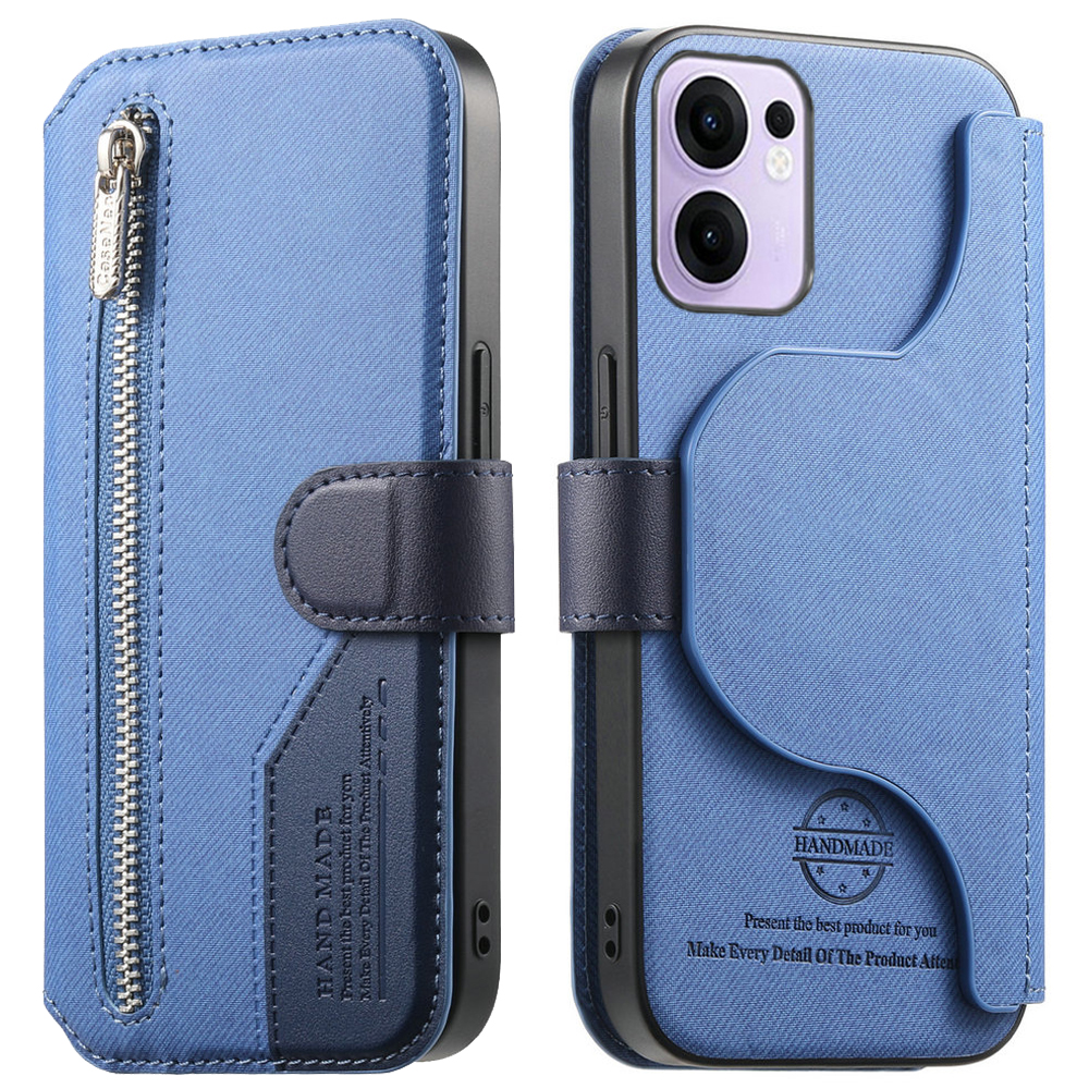 Funda con Tapa para OPPO Reno 15 14 13 FS 15F 14F 13F 5G 2 en 1, Desmontable, con Cierre, Cartera de Cuero, Imán, Funda Reno 15 Pro Max 13A