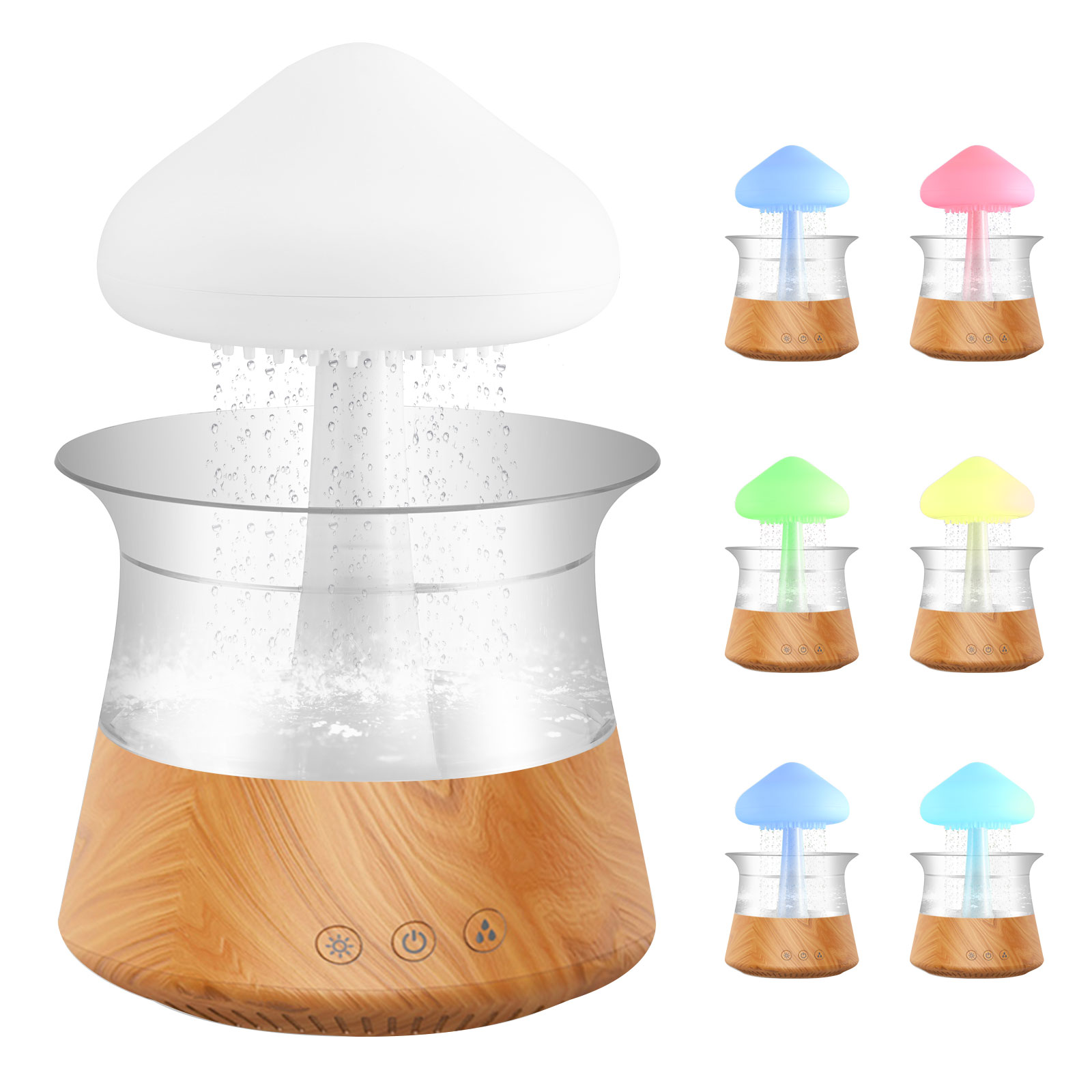 Rain Cloud Diffuser minyak esensial aromaterapi, lampu malam dengan 7 warna 3 mode kabut hujan untuk hadiah pecinta kantor rumah
