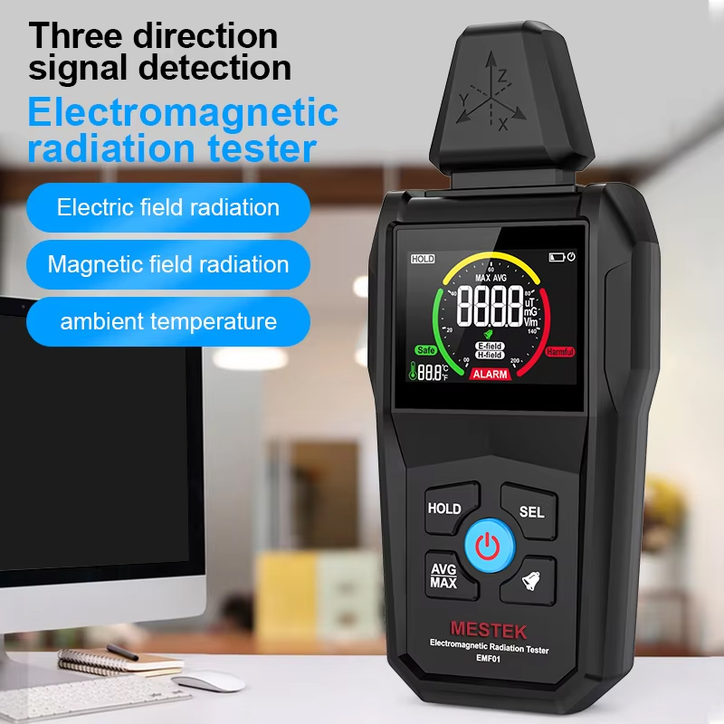 EMF01 Detektor für elektromagnetische Strahlung, hochpräzises EMF-Messgerät, Messgerät für elektromagnetische Wellenstrahlung im Haushalt