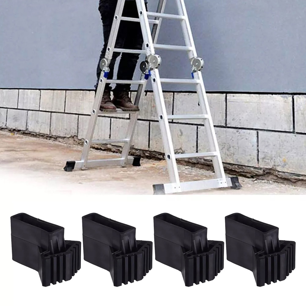 4/6 Uds. Almohadillas de goma antideslizantes para pies de escalera, almohadillas para pies de escalera plegables de repuesto, cubiertas para pies, cubierta protectora de escalera plegable