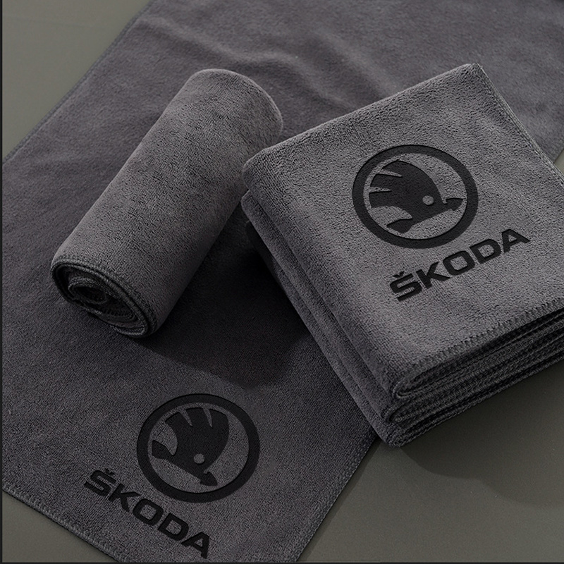 For Skoda Octavia Fabia Superb Yeti Enyaq New Coral Fleece Car Wash Towel Drying Cloth Cleaning Towels Car Interior Accessories