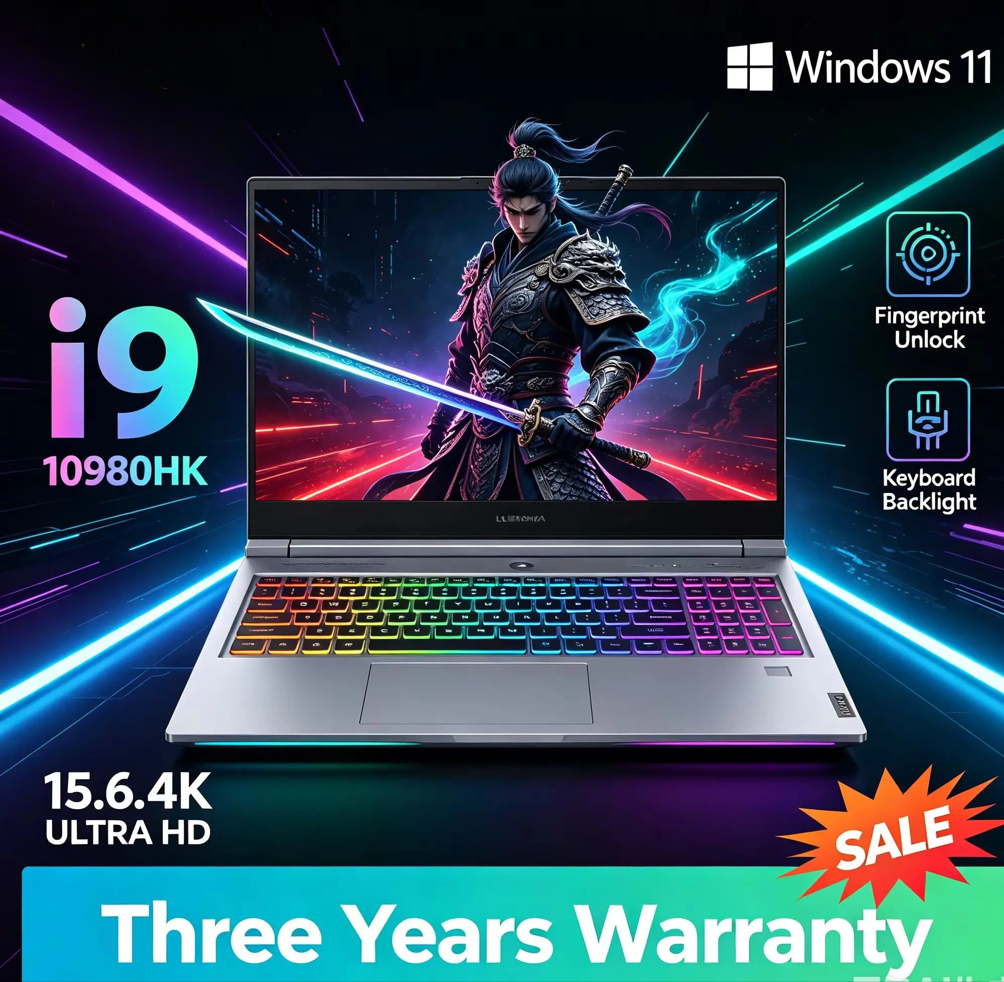 15.6 Inch Ultra Slim Intel Core i9-10980HK 8-Core Processor 32GB RAM 2TB SSD 1080P FHD High-Performance Portable Laptop