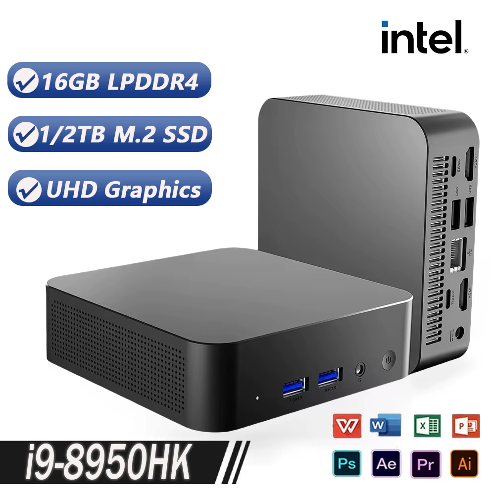 Mini PC con Windows 11 Pro, Intel Core i9 8950HK, 16GB DDR4, 1TB SSD, PC Gamer, Doble WIFI 6, BT5.2, 4K HD, Mini PC de Juegos de Escritorio