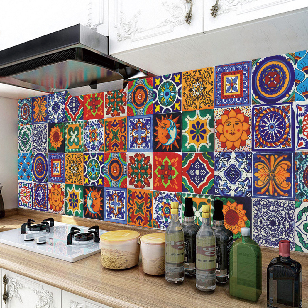 24 stuks muursticker vintage zelfklevende muursticker badkamer keuken tv achtergrond waterdichte tegel sticker woondecoratie