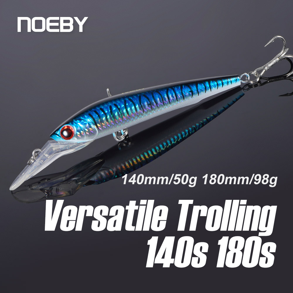 NOEBY Trolling Minnow Richiamo di Pesca 140mm 50g 180mm 98g Affondamento Wobblers Esche Dure Artificiali Bass Pike Attrezzatura da pesca in acqua salata