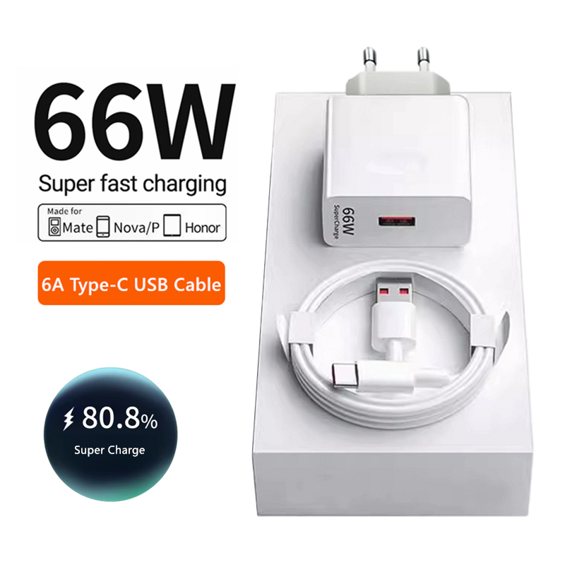 6A 66 ワット超高速 EU 壁の充電器 Huawei 社メイト 40 50 60 P50 ノヴァ 8 9 10 名誉 90 100 X7 X8 X9 マジックタイプ C 充電 USB ケーブル