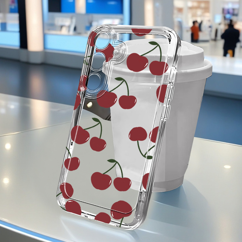 Cherry Painted Case For Samsung A56 A55 5G A 56 A54 A53 A52 A52S A51 A36 A35 A34 A33 A16 A15 A14 A26 A25 A24 A23 A32 Cases Cover