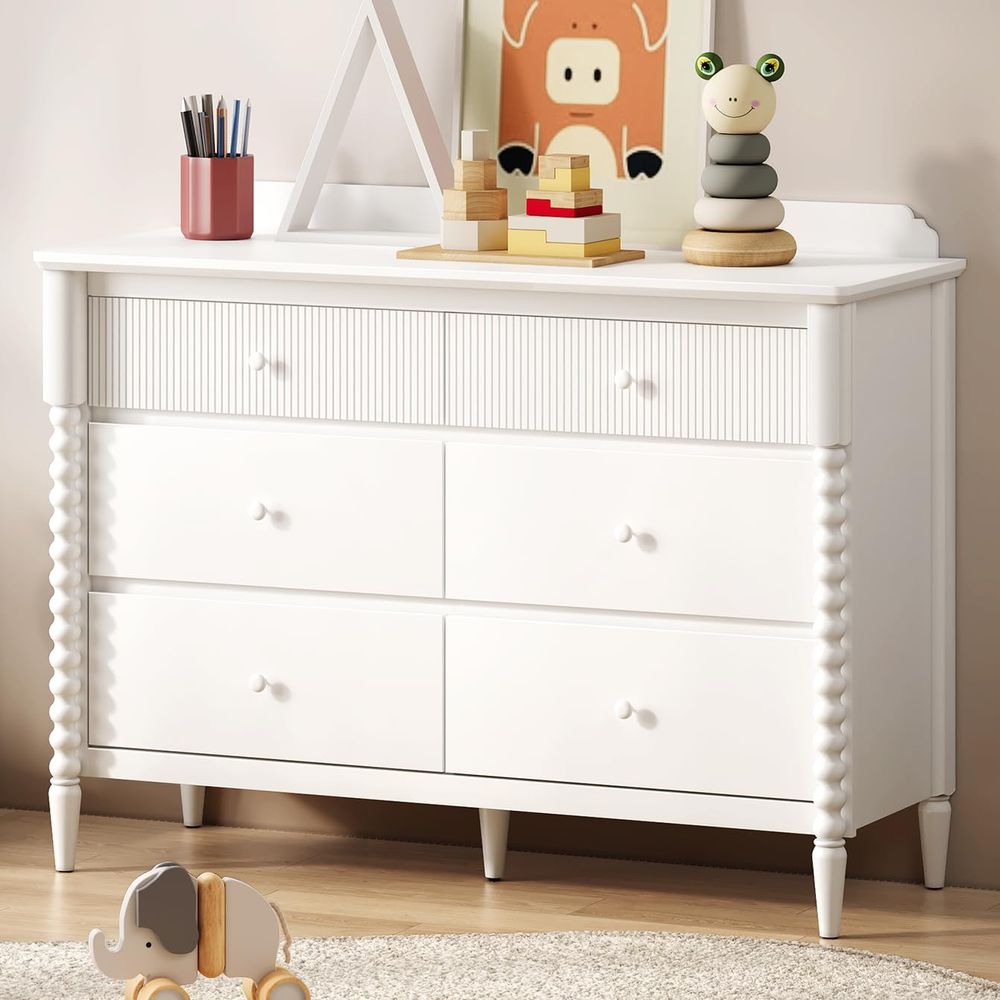 Drawer Dresser, Kids Dresser with Storage, Wide Chest of Drawers for Nursery, Wood Large Drawer Organizer Cabinet for Bedroom,