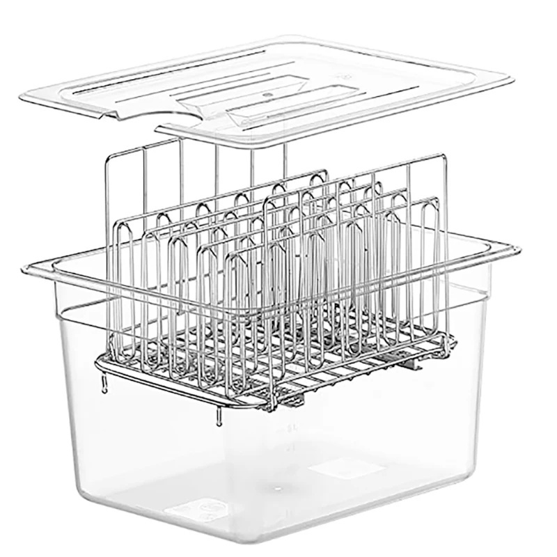 Máquina de cocina Sous Vide, contenedor de 11L con rejilla de acero inoxidable, divisores desmontables, separador, Kits de olla de cocción lenta, accesorios