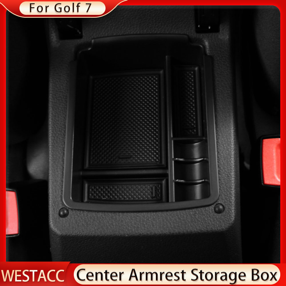 Główny schowek w podłokietniku w samochodzie Box pojemnik do przechowywania taca do volkswagena VW Golf 7 Mk7 VII 5G GT I R 2013-2019 Organizer akcesoria