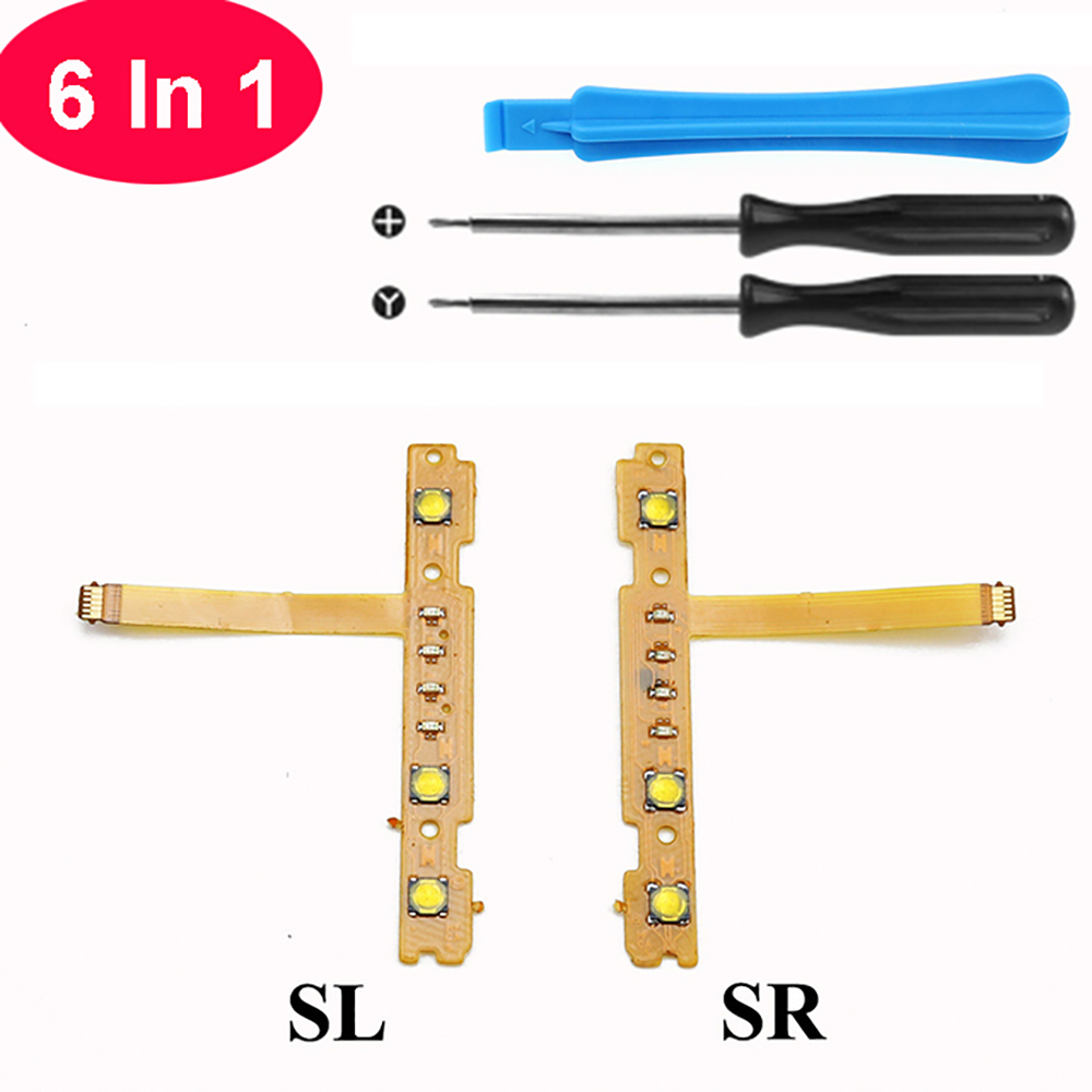 Tombol SL SR bagian pengganti kabel Flex untuk Nintend Switch JoyCon NS pengontrol Game dengan Aksesori alat obeng