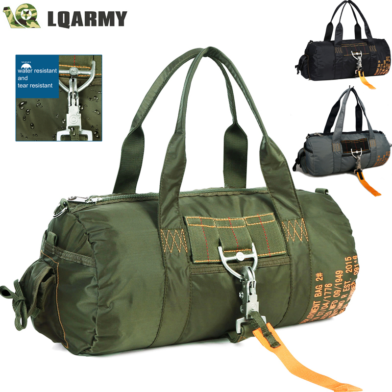 LQARMY taktyczna spadochronowa sportowa torba marynarska 1000D nylonowa zewnętrzna torba podróżna na pasek Camping taktyczna torba na ramię