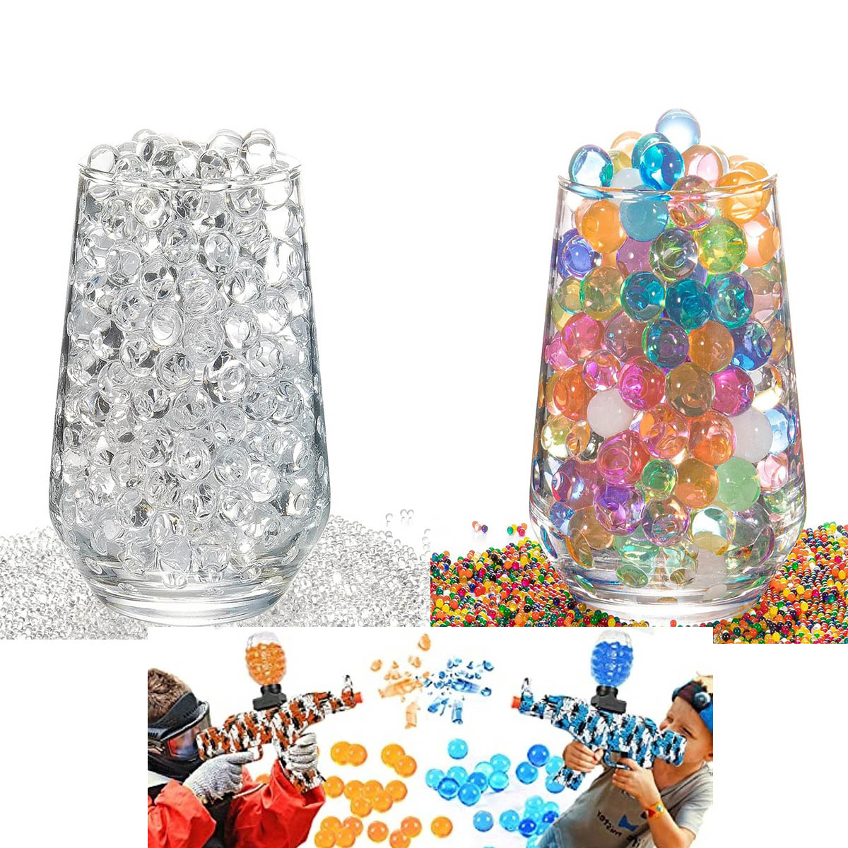 5,000 Uds. Bolas de agua de Gel para decoración del hogar, cuentas de gelatina, cuentas de gemas DIY, accesorios de perlas de cristal para plantar jarrón Floral de hidrogel Orbeez